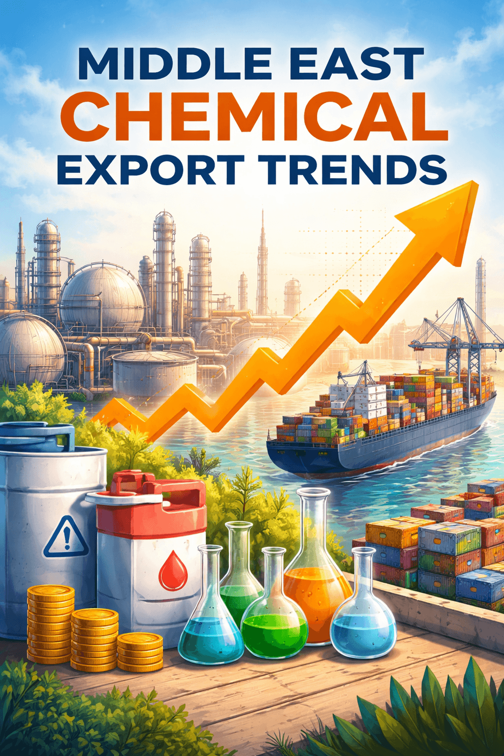 Tendencias de exportación de productos químicos en Oriente Medio