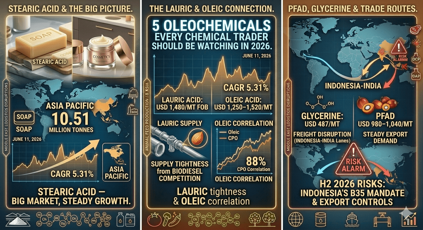 5 oleoquímicos que todo comerciante de productos químicos debería tener en cuenta en 2026